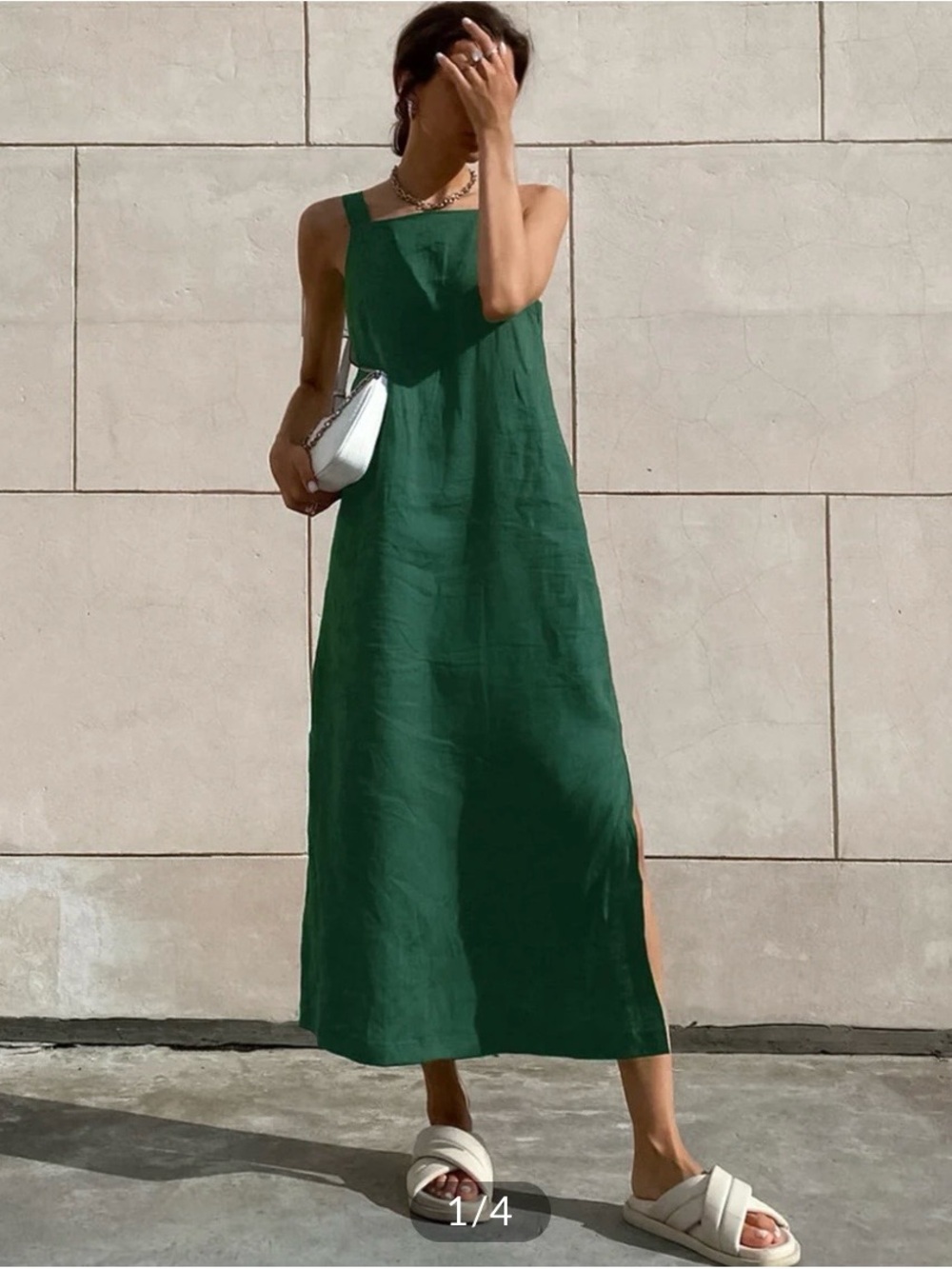 Commense Emerald Green Sleeveless Maxi Dress